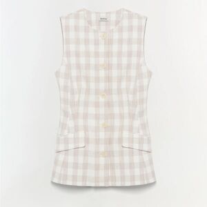 Simkhai Calliope Vest in Sand Gingham